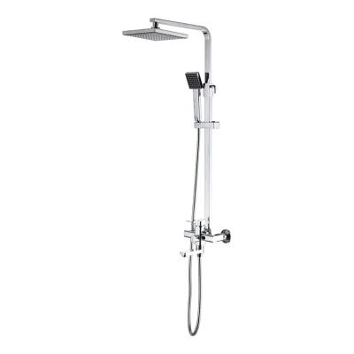 China With Slide Bar China Supplier High Quality Wall Mounted Copper Rainfall Bathroom Faucet Hot Cold Shower Set for sale