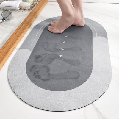 China Non-slip Fashion Shaped Diatom Mud Floor Mat Water Absorbent Floor Mat Cover Bathroom Door Mat Non-Slip Quick Dry Floor Mat Cover for sale