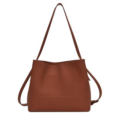 China Fashion Newest PU Solid Color Women's Boutique Leather Tote Bags Top Handle Handbag Handbag for sale