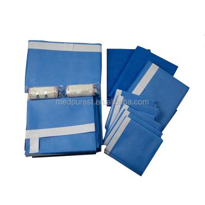 China Bulk Cheap Disposable Disposable Lower Extremity Appendicitis Surgical Packet With Reinforced Surgical Gown/Reinforced Mayo Support Cover for sale