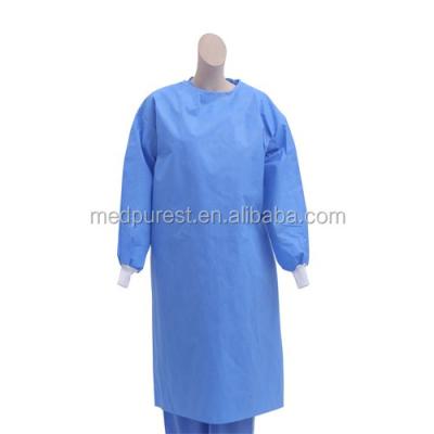 China Adjustable Hook-and-Loop Neckline Closure Surgery Hospital Gown, Disposable Surgical Nonwoven Patient's Gown, Disposable Suit for Medical for sale