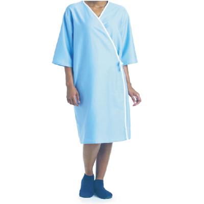 China Factory Price Breathable High Quality Disposable Cotton/Polyester Material Scrub Suits And Patient Examination Gown for sale