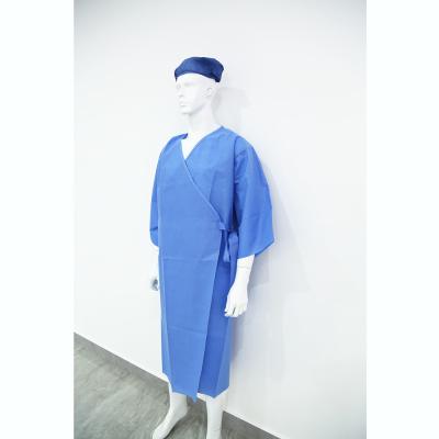 China Adjustable Neckline Closure Hook-and-Loop Disposable Patient Gown for sale