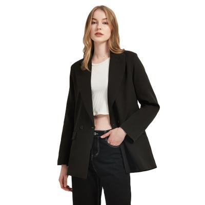 China Solid Color Formal Casual Cross Pocket Jacket Anti-wrinkle Autumn And Spring Women's Decorative Blazer Coat for sale