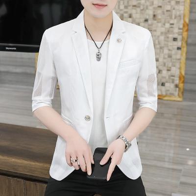 China Anti-Wrinkle Mens Blazer Coat Business Slim Luxury Smart White Casual Blazers Male Suit Jackets for sale