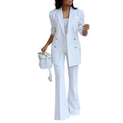 China Autumn Office Lady Anti-Wrinkle Suit Long Sleeve Blazer Coat + Pants Two Elegant 2 Piece Set For Women Office Set for sale