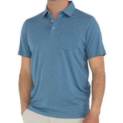 China High Quality Popular Knitted Printed Anti-Wrinkle Polo Comfortable Men's Breathable Golf Polo Shirts for sale