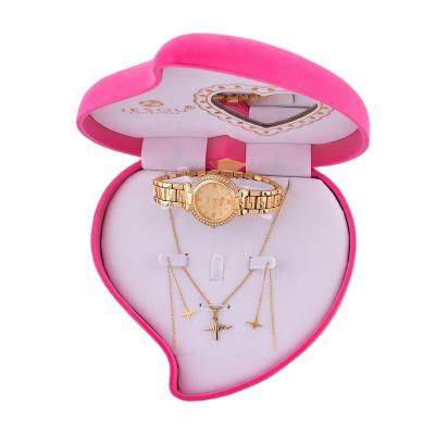 China 2020 New Three-Piece Women'S Fashion Watch Necklace Earrings Girl Gift Set for sale