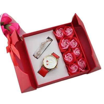 China Best selling rose ladies fashion watch diamond bracelet gift set factory wholesale for sale