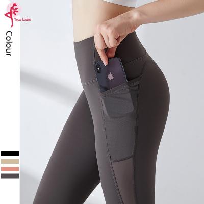 China New Style Breathable Wholesale Fitness High Waist Gaiters With Pockets Butt Quick Dry Gaiters Crac! crack! stream LOGO Outdoor Pants custom made for sale