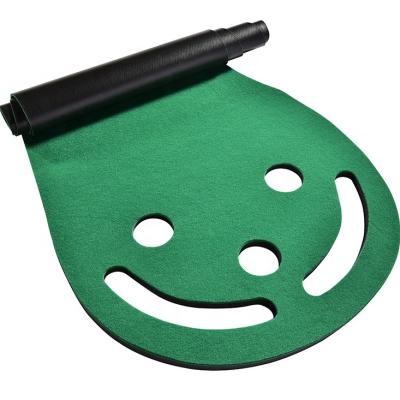 China Kidney Shaped Anti-Slip Rubber Golf Mat Practice Indoor Golf Putting Mat (9-feetx3 feet) for sale