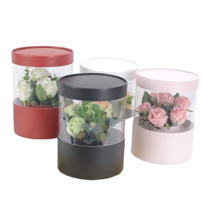 China Rose Flower Bear PVC Gift Box Packaging DIY Clear Materials 20/27cm Recycled Transparent Toy Cardboard Box for sale