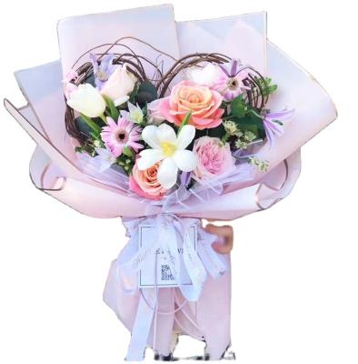 China Waterproof Phnom Penh Jelly Film Rose Flower Wrapping Paper Bouquet Florist Wrapping Paper Material for sale