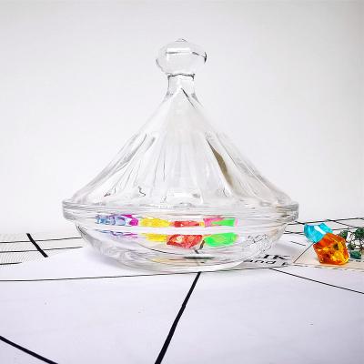 China Freshness Preservation Glass Candy Jars Luxury European Crystal Glass Candy Jar Buffet Dessert Bowl Wholesale Cheap Price for sale