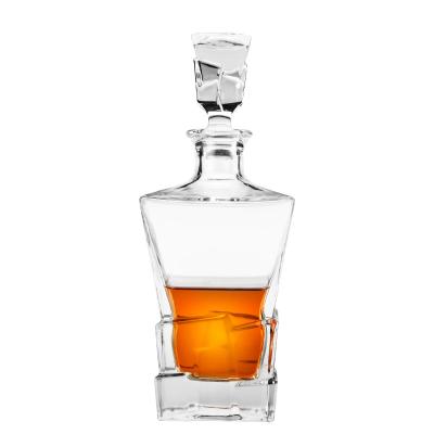 China Brandy Tequila Vokda Unique Crystal Whiskey Glass Decanter High Quality Wine Ice Cube 750ML for sale