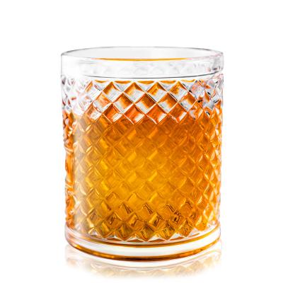 China Good Quality Hot Sale Custom Tumbler Glassware Amazon Logo Whiskey Mug Whiskey Glass Exquisite Ribbed Water Glass for sale