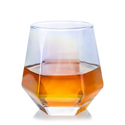 China Amazon Dmond Whiskey Colored Glass Mug Crystal Rocks Glasses Transparent Clear Hot Sale New Creative Design for sale