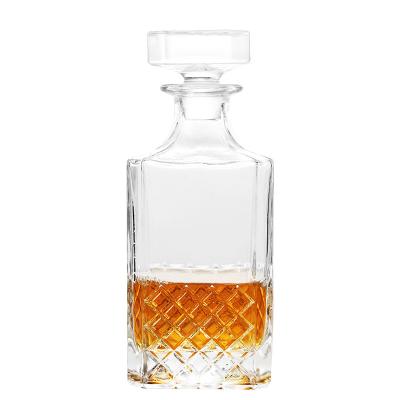 China New Crystal Glass Iceberg Whiskey Decanter transparent clear luxurious classic/postmodern set wine bottles with custom box 750ML for sale