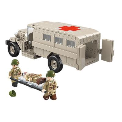 China Wholesale Toy Plastic Ambulance Building Blocks WW2 Building Blocks GAZ-55 Army Military for sale