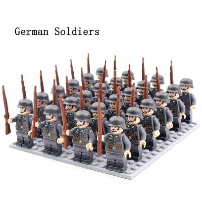 China Building Block Toy Mini Soldier WW2 Military Figures US German British Army Bricks Kids Toys for sale