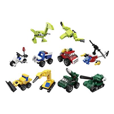 China Toy Mini Bricks Building Blocks Aircraft Fire Truck Tank Dinosaur Children Building Block Toys Gift for sale