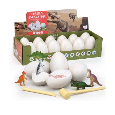 China Children Fossil Archaeological Plaster and Plastic Dinosaur 12PCS Diging Set Toys Dinosaur Egg Models for sale