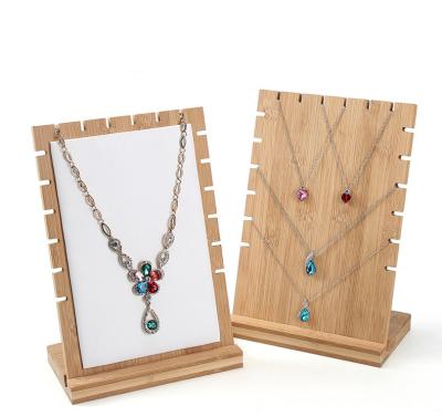 China Eco-Friendly Bamboo And Wooden Jewelry Rack Jewelry Display Stand Jewelry Window Chain Pendant Display Stand for sale