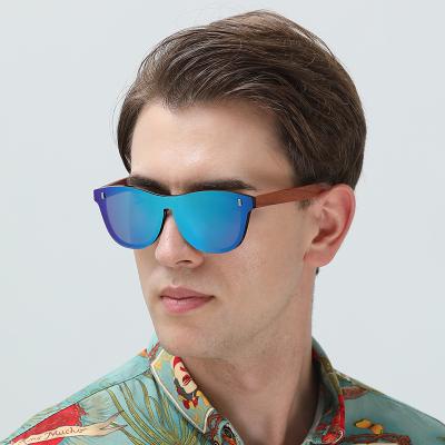 China 2022 High Quality Retro Aviation Custom Printed Vintage Pilot Sun Glasses Polarized Wood Bamboo Private Label Sunglasses Men for sale