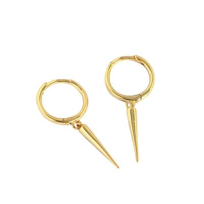 China Wholesale Environmental Friendly S925 Silver Statistical Institute of Statistics Metal Style Soft Rivet Tapered Neutral Earrings for sale