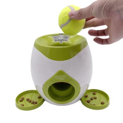 China Food Reward Machine Dog Automatic Self-Launching Interactive Tennis Ball Forming Smart Feeder Treat Ball Snack Toys for sale