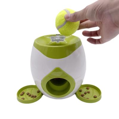 China Automatic Double Hole Dog Tennis Food Reward Machine For Pet Driver Interactive Training Smart Tennis for sale