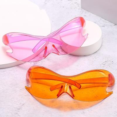 China QSKY 2022 fashion punk fashion sunglasses hip hop sunglasses candy color y2k candy color recycling one piece sunglasses for women for sale