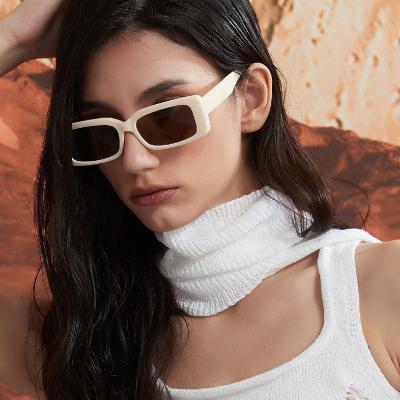 China Wholesale Retro Fashion Sunglasses Women Designer Sunglasses 2023 UV400 Full Eye Glass Small Frame Rectangle Biker Shades Trendy Sun Glasses for sale