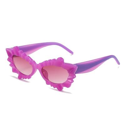 China QSKY fashion candy color flower lens flower lens luxury unique irregular personality funny design shades decorative sunglasses frame for sale