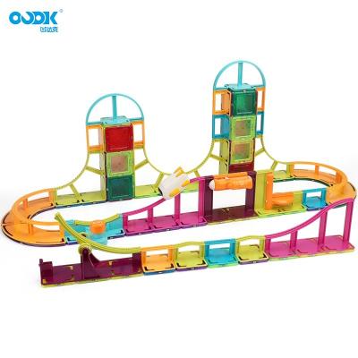 China OUDK Eco-friendly Material Toys PUT 3D Puzzle Magnetic Tiles Building Blocks Educational Children Toys Slide Plastic Track ABS for sale