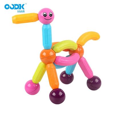 China OUDK Toys DIY Material Eco-friendly Building Bricks Toys 3D Magnetic Educational Toy Plastic Magnet Stick Building Blocks For Kids for sale