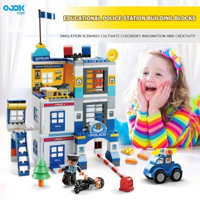 China OUDK Eco-Friendly Material Toys Hot Selling Toy City Police Station Blocks Early Education Building Set Of Children Plastic Creative Bricks for sale