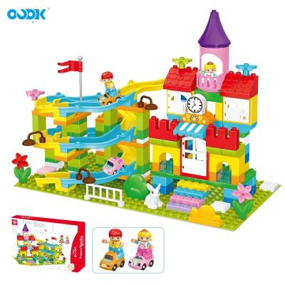 China OUDK Eco-friendly Material Toys Puzzle Castle Racing Track Toy City Garden Building Blocks Learning New Products Early For 2022 Building Blocks Set for sale