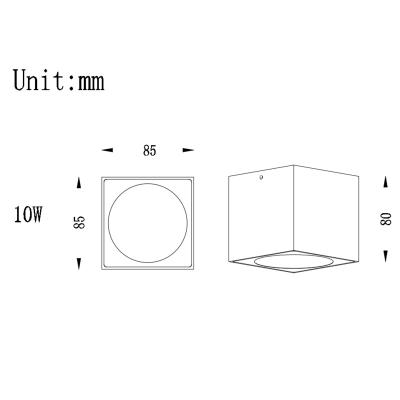 China China factory2022 Modern Design Ip65 Waterproof Aluminum COB 9w 10w 12w 36w Dimmable Square Surface Mounted Downlight for sale