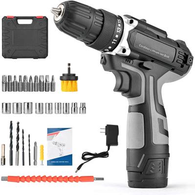 China Home Work Machine Tool Factory 12V 30 Nm Cordless Electric Hand Drill With LED Light for sale