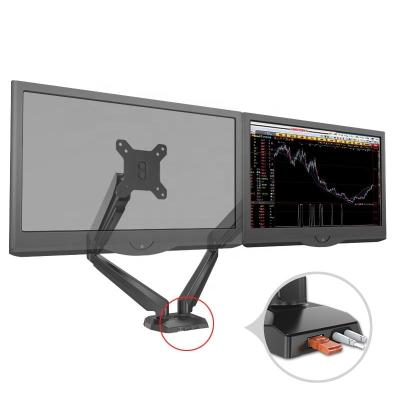 China Black-GM224U Dual Arm Monitor Stand Fits Two 15