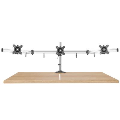 China Computer 13-27 Inch Computer Desk Mount Aluminum Triple Monitor Stand for sale