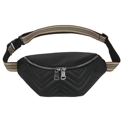 China New Exquisite Solid Embroidend PU Leather Lady Fashion Multifunctional Fanny Pack Waist Girl Bum Anti-theft Bag for sale