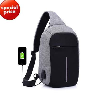 China With USB Charging Invisible Zipper Waterproof Anti-theft Shoulder Chest Bag Men's Sling USB Charging Cross - Body Chest Bag For Women And Men for sale