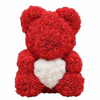 China New Year/Valentine/New Year Valentine's Day Mother's Day Birthday Gifts From Birthday Mother Wholesale/Birthday Artificial Flower 40cm Rose Bears With Heart for sale