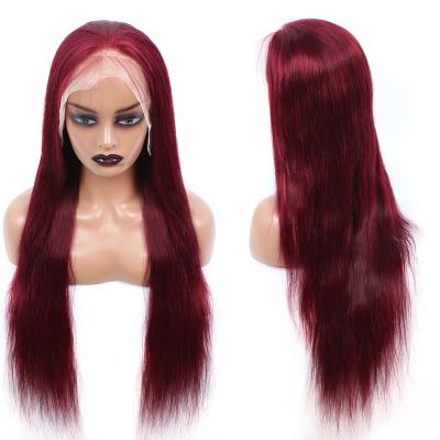 China 13x4 Lace Front Wig Exclusive Female Brazilian 99j Colored Body Wave Human Hair Lace Front Wig for sale