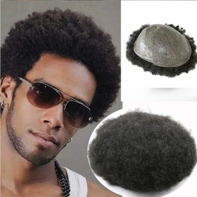 China Other Girls Selling Wigs Recommend Skin Base 6mm Brazilian Mens Wear Durable African Curly Wig for sale