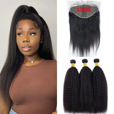 China Kinky Curl Twisted Straight Hair Bundle and Brazilian Hair Bundle on the Front Extend 3/4 of the Hair Bundle for sale