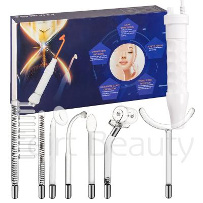 China 6 Pieces Hair Care Salon Acne Removal Ozone Hair Growth Infrared Blue Light Comb High Frequency Facial Skin Revitalizer Machine for sale