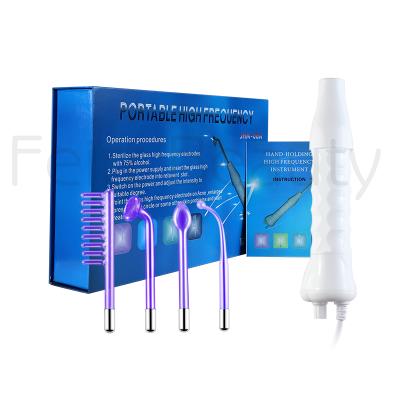 China Anti-Puffiness Portable 4 in 1 Handheld High Frequency Acne Wand Therapy Skin Care Electrotherapy Remover Machine Glass Test Tube for sale